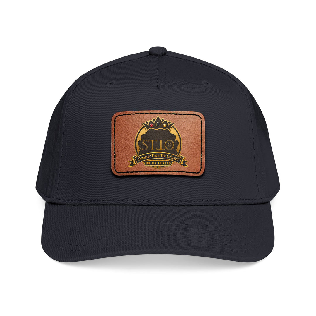 Leather Patch Baseball Cap — Vintage Outdoor Logo Mid-Profile Hat