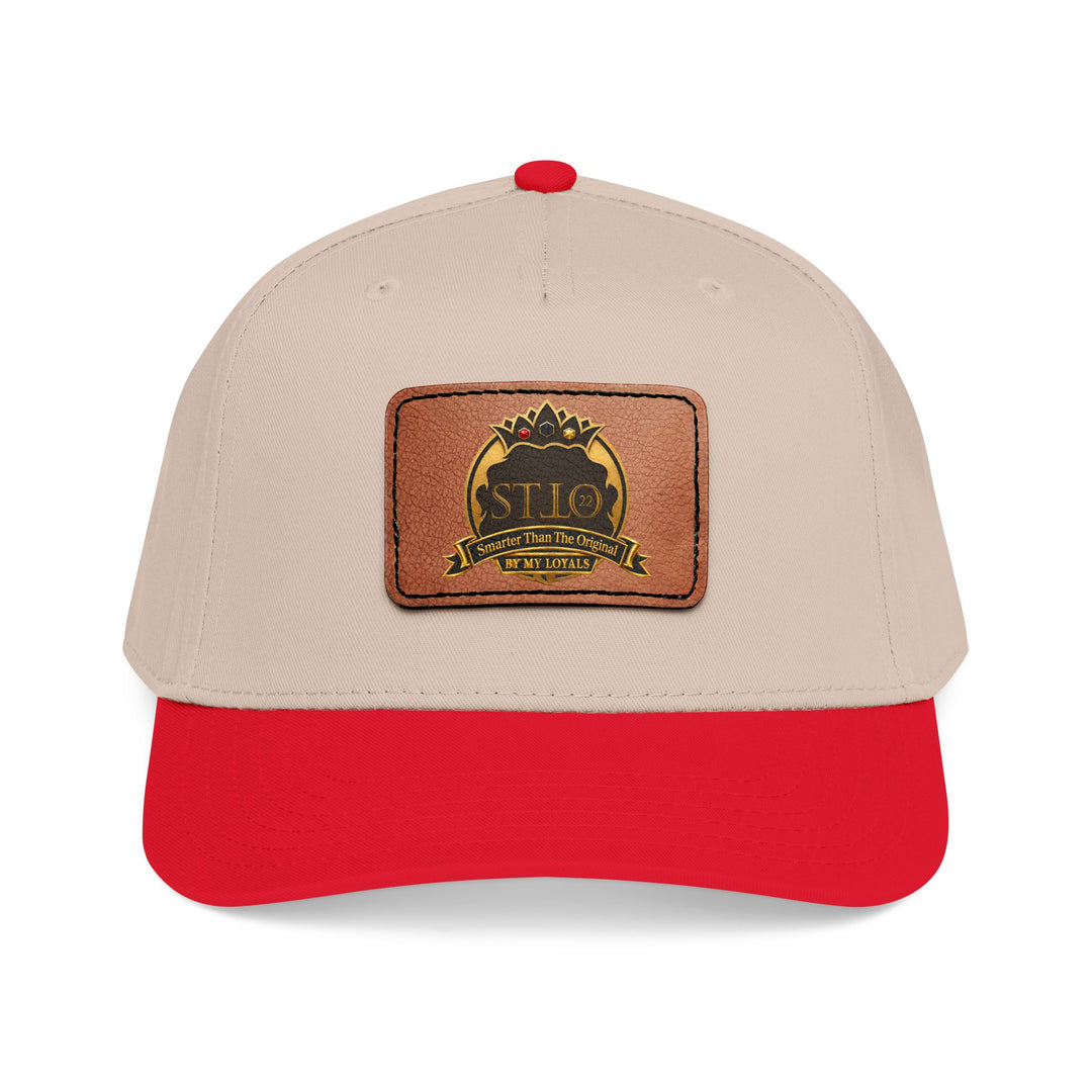 Leather Patch Baseball Cap — Vintage Outdoor Logo Mid-Profile Hat