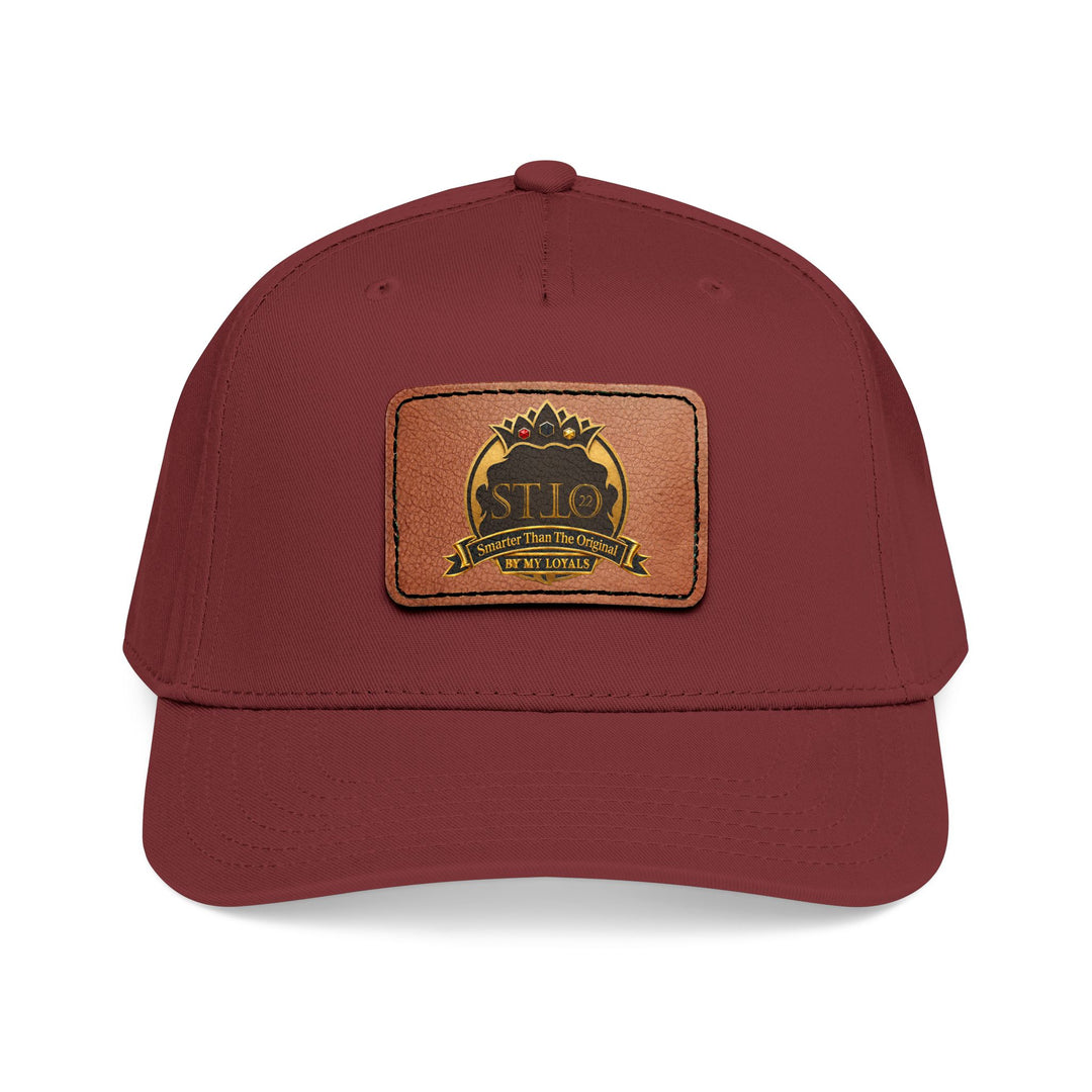 Leather Patch Baseball Cap — Vintage Outdoor Logo Mid-Profile Hat