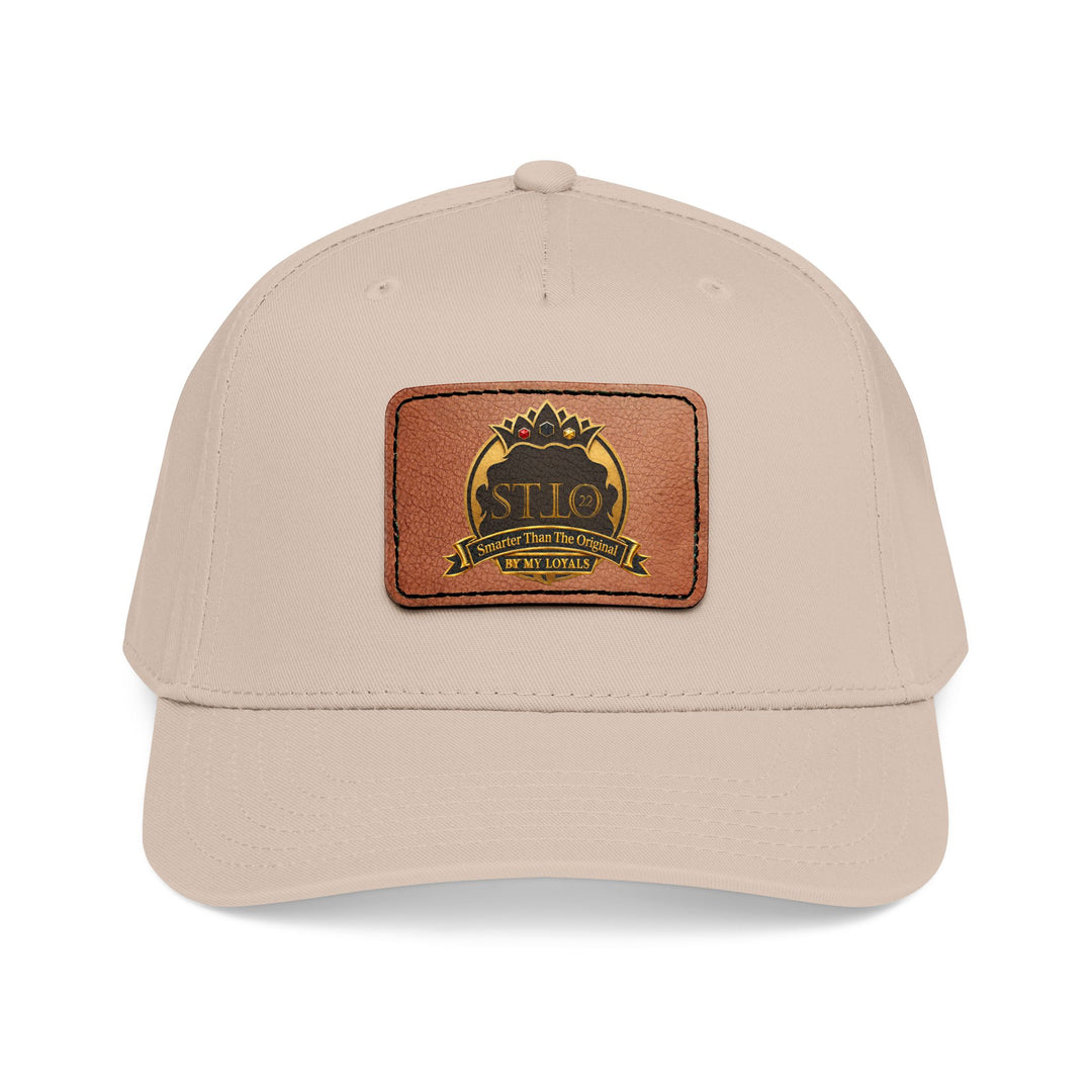 Leather Patch Baseball Cap — Vintage Outdoor Logo Mid-Profile Hat