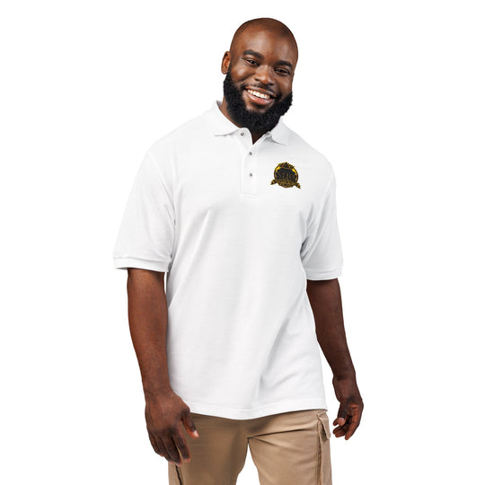 Embroidered Sunflower Crest Polo Shirt