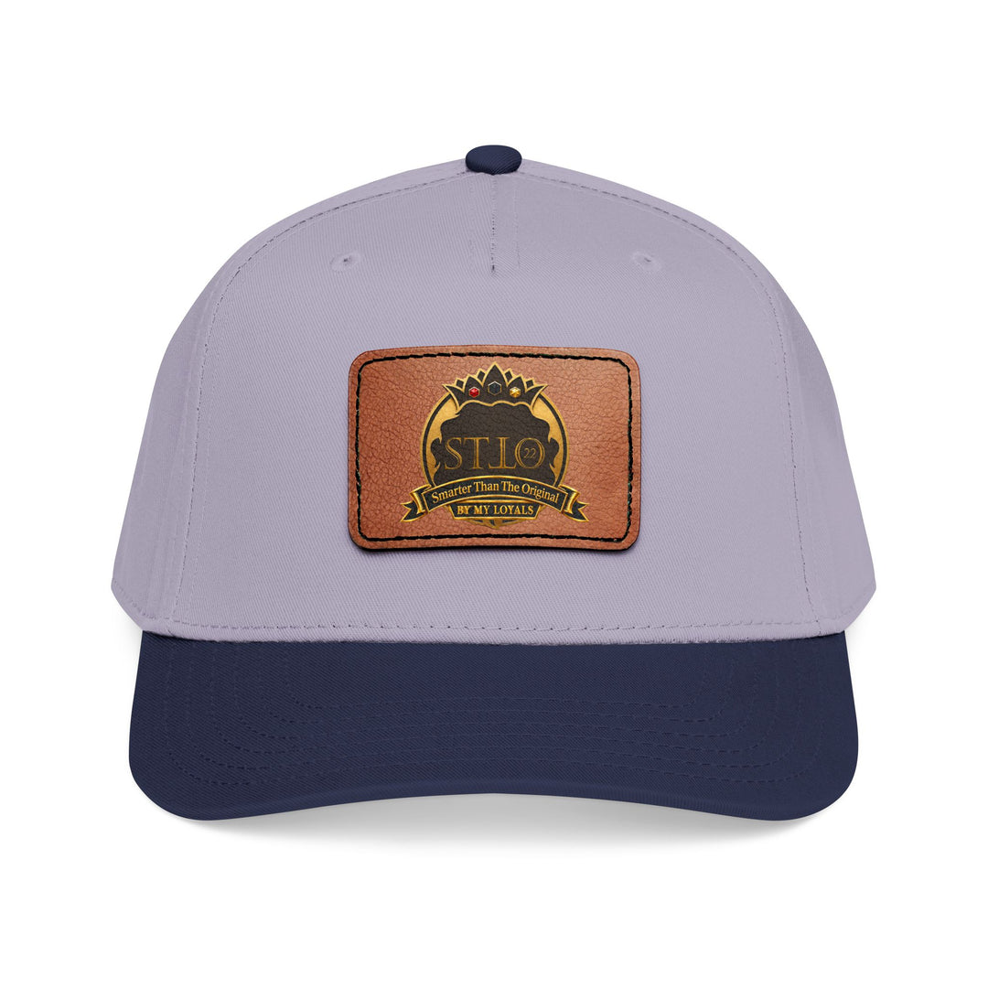 Leather Patch Baseball Cap — Vintage Outdoor Logo Mid-Profile Hat