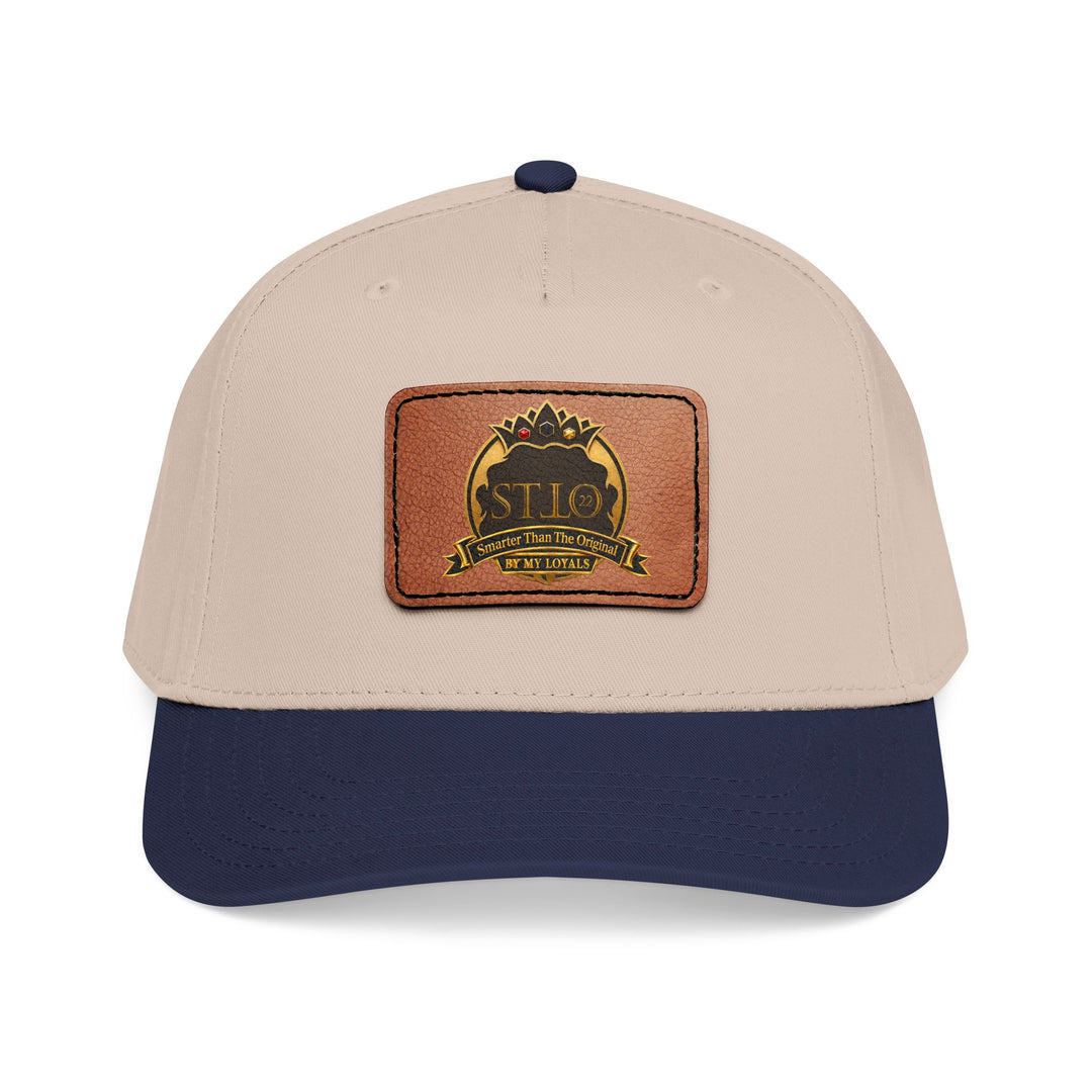 Leather Patch Baseball Cap — Vintage Outdoor Logo Mid-Profile Hat