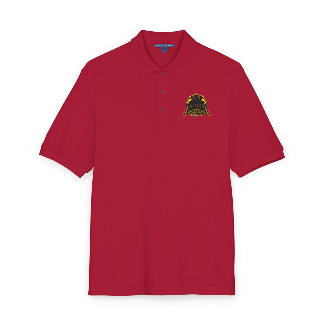 Embroidered Sunflower Crest Polo Shirt
