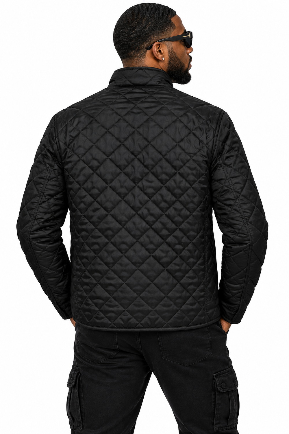 Quilted Jacket — Embroidered Gold Crest Men's Full-Zip
