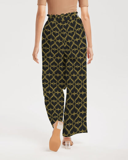 Black Golden Heart  Women's High-Rise Wide Leg Pants