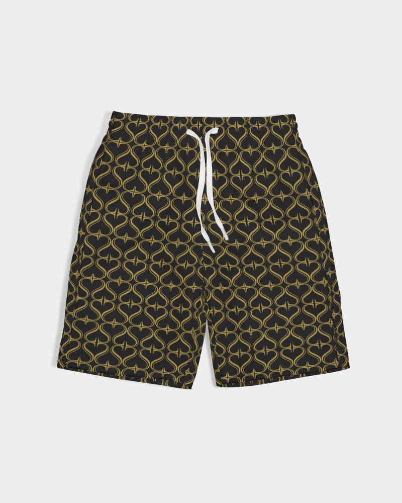 black Golden Hearts Boys Swim Trunk