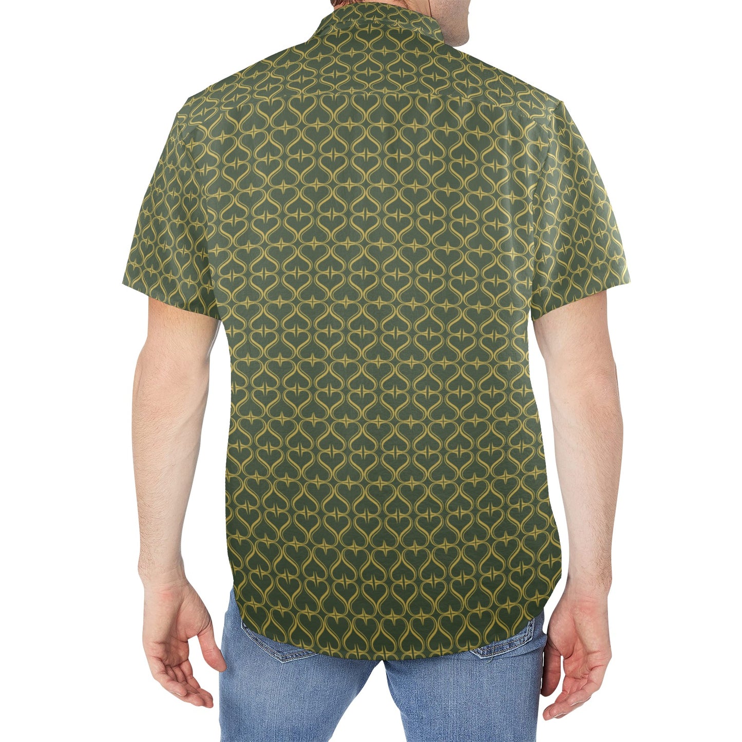 SmarterMans Green hearted short sleeve shirt