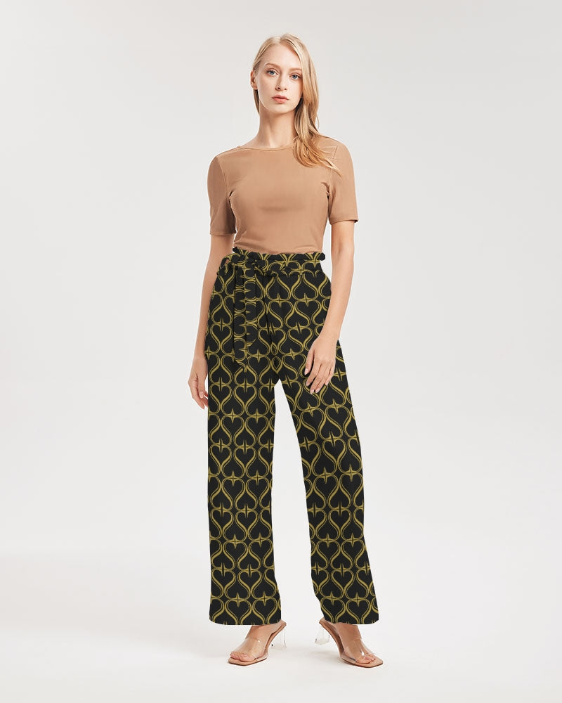 Black Golden Heart  Women's High-Rise Wide Leg Pants