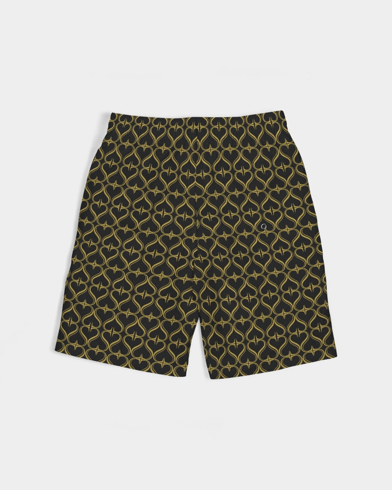 black Golden Hearts Boys Swim Trunk