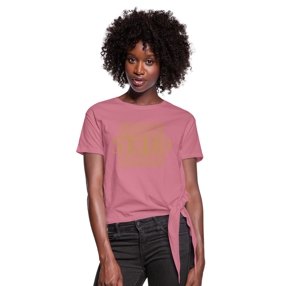 Women’s Knotted T-Shirt - mauve